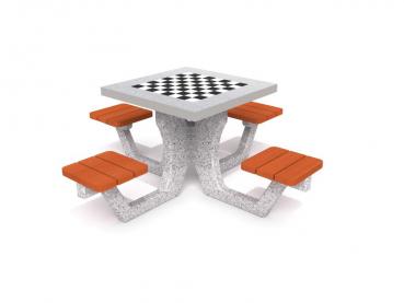 Betontisch "Schach / Dame" quadratisch