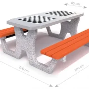 Doppelspietisch aus Beton Schachspiel