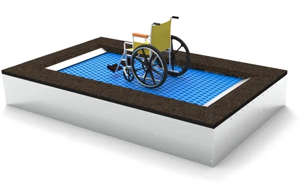 Bodentrampolin für Rollstuhlfahrer