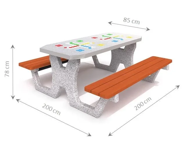 Doppelspieltisch aus Beton Ludospiel