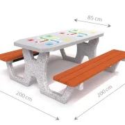 Doppelspieltisch aus Beton Ludospiel