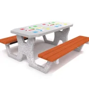 Doppelspieltisch aus Beton Ludospiel