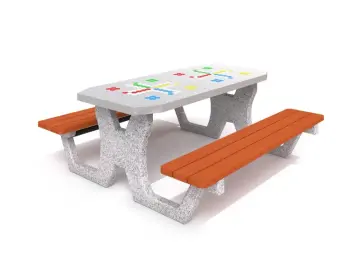 Doppelspieltisch aus Beton Ludospiel