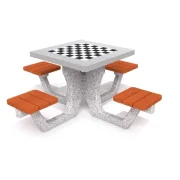 Spieltisch aus Beton Schachspiel